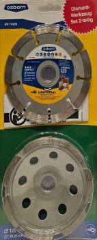 Dronco - Osborn Diamant Trennscheiben Set 125 mm U3 & Diamantschleifteller